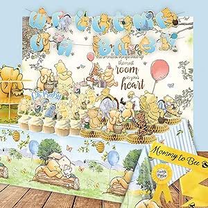 Pooh Backdrop, Decorations For Baby Shower, Baby Shower Sash, Honeycomb Decorations, Mommy To Bee, Pooh Baby, Welcome Banner, Kids Gift Guide, Baby Shower Winter