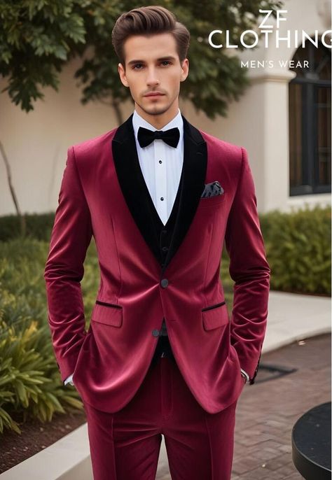 Red Prom Suits, 3 Piece Suits For Men, Red Prom Suit, Gentleman Suit, Suits Formal, Tailored Suit, Body Measurement, Prom Suits, Men Classic