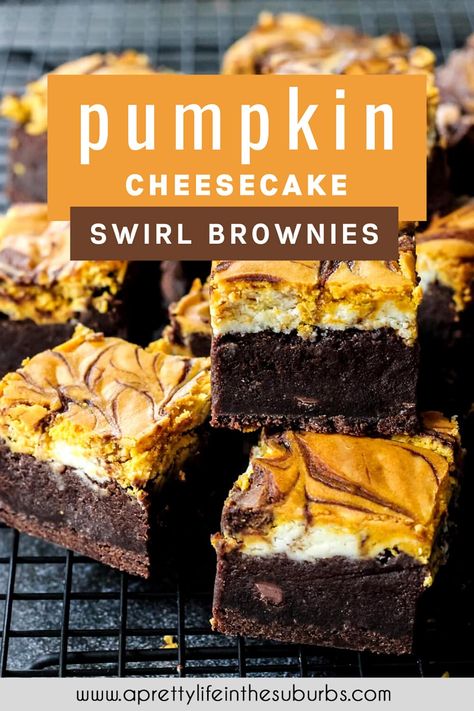 Pumpkin Cheesecake Swirl, Pumpkin Swirl Brownies, Pumpkin Cheesecake Brownies, Cheesecake Swirl Brownies, Cream Cheese Swirl, Pumpkin Brownies, Cream Cheese Brownies, Pumpkin Cheesecake Recipes, Swirl Brownies