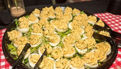 Creole Deviled Eggs, Dinosaur Deviled Eggs, Dinosaur Recipes, Dinosaur Bbq, Classy Appetizers, Eggs Deviled, Bbq Ribs Recipe, Veg Salad, Garlic Mashed Potatoes Recipe