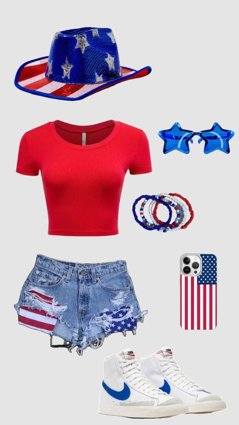 fourth of july #outfitinspo #preppy #fourthofjuly #preppyfit #preppyoutfit Forth Of July Outfit, Preppy Summer Fits, Cute Fourth Of July Outfits, 4th Of July Fits, Football Season Outfits, July Vibes, July Outfit Ideas, Spirit Week Ideas, Fourth Of July Outfits