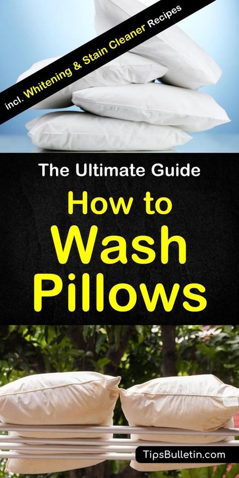 How to wash pillows - including tips on washing by hand and in the washing machine (front and top loader), whitening yellow pillows, cleaning those sweat stains pillows using baking soda, hydrogen peroxide, vinegar or bleach. Includes laundry recipes.#washpillows #laundry #pillow #bed Homemade Toilet Cleaner, Clean Baking Pans, Wash Pillows, Cleaning Painted Walls, Cleaner Recipes, Glass Cooktop, Deep Cleaning Tips, Clean Dishwasher, Simple Life Hacks