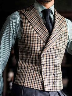 #perfection #dress  #fitness  #lifestyle  #models #virals #gifts #recipes Vest Men Outfit, Mens Vest Fashion, Plaid Vest, Casual Vest, Suit Style, Mens Fashion Suits, Gentleman Style, Suit Fashion, Mens Vest