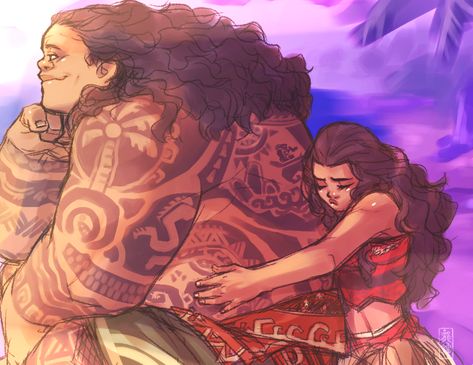 Maui X Moana Fanart, Moana Fan Art, Funny Disney Characters, Maui Moana, Moana Movie, Princess Moana, Disney Princess Fan Art, Disney Moana, Walt Disney Pictures