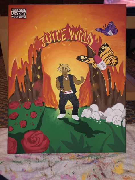 juice wrld painting  armed and dangerous  crafts  juice wrld cover painting 999 club Juice Wrld Painting, Cover Painting, Rapper Art, Trippy Painting, Cute Canvas Paintings, Canvas Drawings, Pop Art Posters, Canvas Painting Designs, Art Painting Gallery