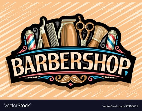 Barber Shop Pictures, Barbershop Poster, Vintage Hairdresser, Barber Shop Vintage, Barber Shop Sign, Barber Logo, Hairdresser Salon, Barbershop Design, Vintage Barber