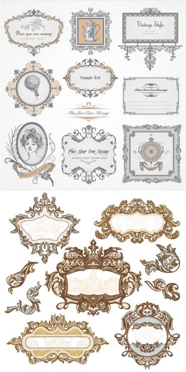 Background Frames, Wedding Monograms, Ornate Frames, Etiquette Vintage, Baroque Frames, Frame Background, Borders And Frames, Printable Labels, Vintage Printables