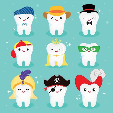 Cute boys Tooth Character Set in many costume Tooth Character, Boy Tooth Fairy, Cute Tooth, Cute Character, Tooth Fairy, Illustration Vector, Cute Characters, Aladdin, Vector Design