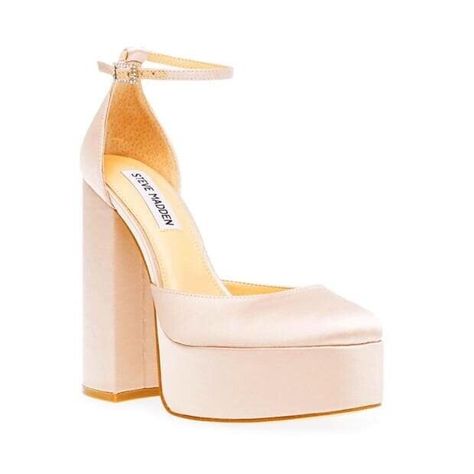 SMALL MARKS ON THE FRONT OF THE SHOE Elevate your shoe game with these chic Steve Madden Tamy Platform heels. Made from soft satin material in a stunning pink hue, these heels are perfect for adding a pop of colour to your wardrobe. The platform style adds height and glamour to any outfit, making them perfect for a night out or special occasion. Designed for women, these heels come in a UK size 6.5 and have a comfortable fit, making them easy to wear for extended periods of time. The Steve Madden brand is known for its high-quality shoes and this pair is no exception. Add these stunning heels to your shoe collection today and step out in style. Stunning Heels, Outfit Making, Prom Shoes, High Quality Shoes, Satin Material, Fashion Help, Shoe Game, Platform Heels, Shoe Collection