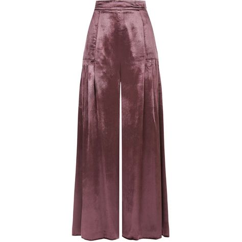 Temperley London Breeze Trousers (4,430 MYR) ❤ liked on Polyvore featuring pants, red pants, red trousers and temperley london Plated Trousers, Purple Velvet Pants, Red Velvet Pants, Velvet Bottoms, Draped Pants, Drapey Pants, Palazzo Pants Outfit, Velvet Pant, Pants Velvet