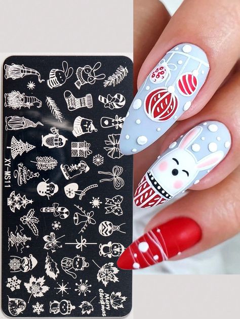 Cartoon Snowman Snowflakes Flower Cat Nail Stamping Plates Stencil Tool Animals Artist Texture Winter Nail Stamp Template Image Art Printing Multicolor    Stainless Steel  Nail Art Templates   Nail,Hand & Foot Care, size features are:Bust: ,Length: ,Sleeve Length: Cartoon Snowman, Stamp Template, Steel Nail Art, Textures Art, Cat Nail, Nail Stamp, Flower Cat, Nail Stamping Plates, Cat Nails