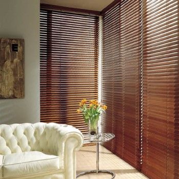 Wooden Venetian Blinds Window Blinds 50 mm slats Bangalore - artfull home Wooden Venetian Blinds, Blinds For Windows Living Rooms, Wooden Window Blinds, Diy Bamboo, Vertical Window Blinds, Patio Blinds, Modern Blinds, Living Room Blinds, Bedroom Blinds