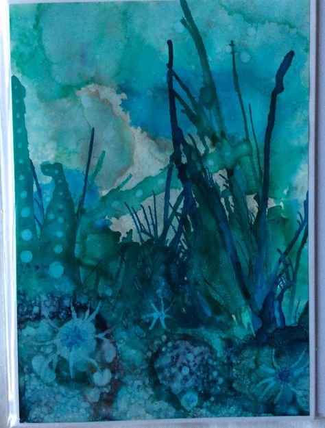 Under The Sea Landscape, Under The Sea Artwork, Undersea Painting, Under Water Art, Under The Sea Painting, Water Droplets Art, Under The Sea Watercolor, Under The Sea Art, Marine Life Art