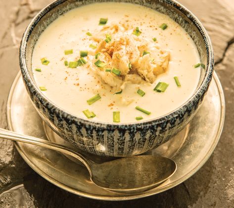 The Secrets of She-Crab Soup | Chesapeake Bay Magazine Crab Soup Recipe, Creamy Shrimp Scampi, Louisiana Gumbo, Crab Soup Recipes, Peach Cobbler Muffins, Summer Squash Casserole, She Crab Soup, Cream Corn Casserole, Classic Pot Roast