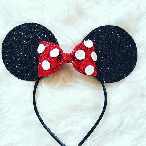 Hair Accessories Diy Headband, White Hair Accessory, Birthday Minnie Mouse, Sparkly Hair Accessories, Red Hair Accessories, Mouse Headband, Pink Hair Accessories, Minnie Mouse Headband, Disney Headbands