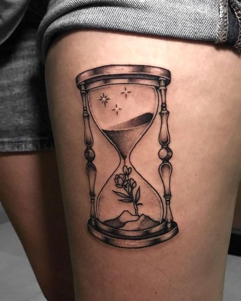 Hourglass Tattoo Sand Time Tattoo, Hourglass Tattoo Ideas, Matching Cousin Tattoos, Hourglass Tattoos, 2024 Tattoo, Cousin Tattoos, Sand Hourglass, Hourglass Tattoo, Passage Of Time