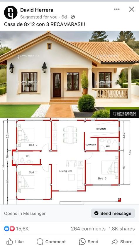 Probinsya House, Modern Bungalow House Plans, Small House Blueprints, Bungalow Style House, Bungalow Style House Plans, Affordable House Plans, Small House Design Exterior, Barn Style House Plans, Modern Bungalow House