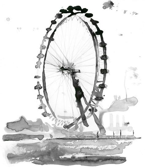 Artsy Pants, London Drawing, Painting Pictures, Watercolour Inspiration, Artistic Inspiration, A Level Art, London Eye, Watercolor Inspiration, First Art