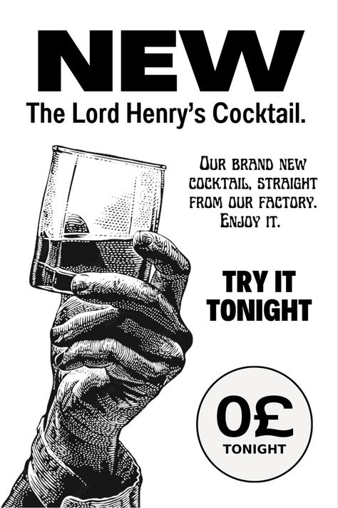 Poster from the « Lord Henry : Live At Home » concert. Bar Event Poster, Event Poster Design Layout, Cocktail Flyer, Pub Poster, Bar Ad, Restaurant Poster, Poster Design Layout, Cocktail Poster, Bar Poster