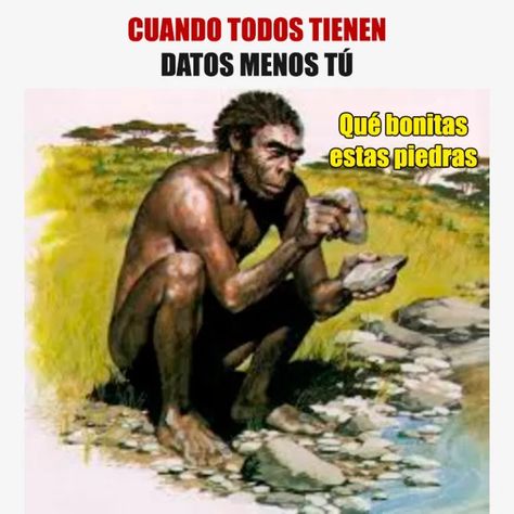 Cuando todos tienen datos menos tú -  Memes de la #prehistoria - Carcaja2.com - Memes Chistes Humor Stone Age People, Homo Habilis, Gandalf, Best Memes, Archaeology, Evolution, Funny Memes, Gif, Humor