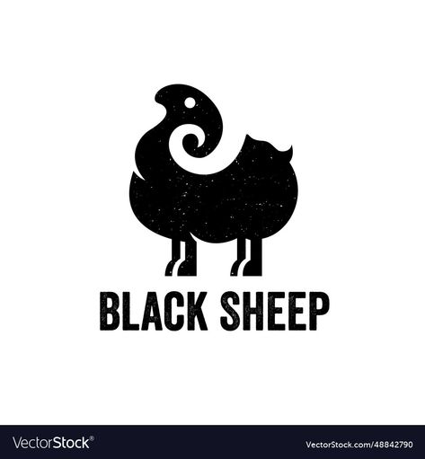 Black Sheep Logo, Sheep Logo, Sheep Vector, Logo Silhouette, Vector Logo Design, Black Sheep, Logo Black, Transparent Png, Vector Logo