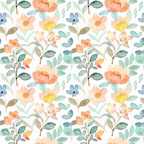 Flower Pattern Watercolor, Watercolor Fabric Pattern, Free Seamless Pattern, Freepik Backgrounds, Watercolor Floral Background, Floral Watercolor Background, Wallpaper Seamless, Watercolor Patterns, Seamless Floral Pattern