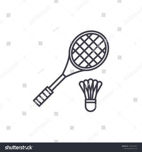 Badminton Drawing Easy, Badminton Drawing, Linear Illustration, Sports Drawings, Cake Drawing, Badminton Racket, Chess Pieces, Line Icon, Tennis Racket