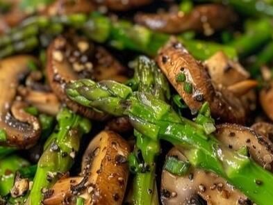 Savor the Flavor: Simple Sautéed Asparagus & Mushrooms Recipe in Just 15 Minutes - NewsBreak Asparagus Mushroom Recipes, Sausage And Potatoes Skillet, Asparagus Mushroom, Baked Apple Fritters, Chewy Sugar Cookie Recipe, Fresh Herb Recipes, Caramelized Onions Recipe, Pasta Recipes Alfredo, Salmon Patties Recipe