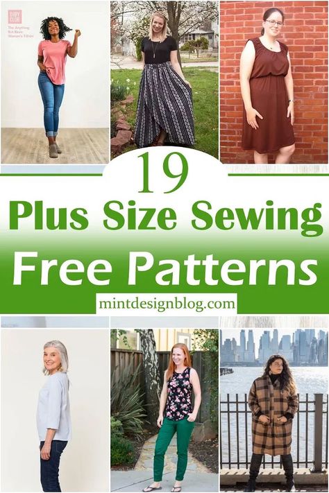 Sewing Patterns For Beginners, Dress Sewing Patterns Free, Sewing Patterns Free Women, Plus Size Sewing Patterns, Plus Size Patterns, Plus Size Sewing, Printable Sewing Patterns, Dress Patterns Free, Womens Clothing Patterns