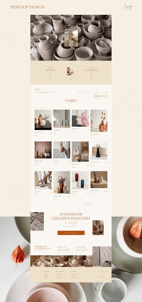 Workshop Website Design, Pottery Website Design, Pottery Instagram Feed, Ceramic Website, Pottery Website, Pottery Products, Webpage Design Layout, Best Banner Design, Art Brochures