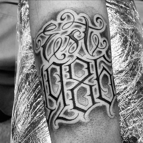 30 EST Tattoo Designs For Men - Birth Year Ink Ideas Est Tattoo, 88 Tattoo, Est Tattoos, Est. Tattoo, Date Tattoo, Year Tattoo, Tattoo Lettering Alphabet, Tattoo Lettering Styles, Date Tattoos