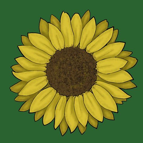 A simple digital sunflower drawing on a green background Hidden Disabilities Sunflower, Hidden Disabilities, Pin Maker, Simple Sunflower, Emotions Wheel, Wheel Art, Sunflower Wallpaper, Sunflower Yellow, Branding Mood Board