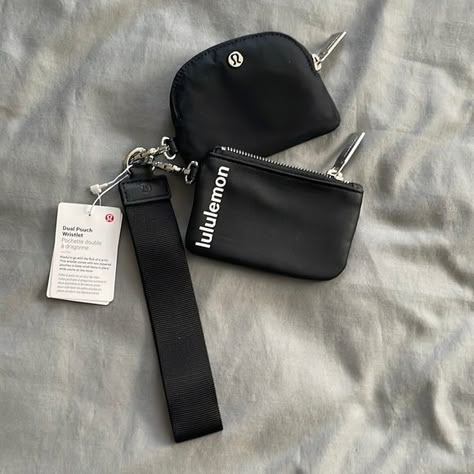 lululemon dual pouch wristlet Lululemon Keychain Wristlet, Gym Christmas List, Lululemon Lanyard, Lulu Accessories, Wristlet Aesthetic, Lululemon Pouch, Lululemon Coin Pouch, Lululemon Purse, Lulu Lemon Keychain Aesthetic