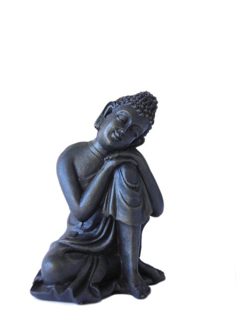 Thai Buddha Statue, Head Resting on Left Knee http://wld.mn/1F5No1K A 3.5" (9cm) Thai Buddha statue in a relaxed pose, with the head resting on the left knee. The finish on this casting resembles antique bronze, although it's actually made from a modern material called polystone, which picks up all the fine detail of the original piece. On Knees Pose, Relaxed Pose, Statue Head, Thai Buddha Statue, Zen Life, Thai Buddha, Reference Pics, On Knees, Stone Sculpture