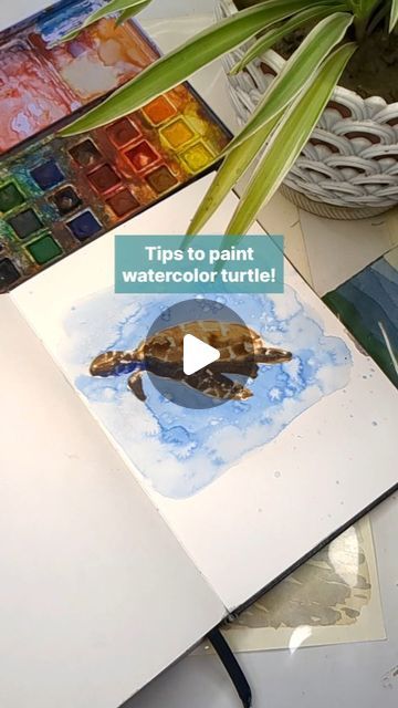 Irshad Ahmad Ansari on Instagram: "🐢 Dive into the world of Watercolor with this easy turtle tutorial!  Start by sketching an oval for the shell, then add legs and a head. Use a white crayon to create textured details. Next, paint the shell with shades of orange and burnt sienna, adding depth with darker tones at the bottom. Don't forget to add a touch of blue for reflected light! Once dry, paint the background with a soothing blue hue.  Save this reel to try it yourself and share with friends. Stay tuned for more Watercolor tips! 🎨✨  #WatercolorTurtle #ArtTutorial #CreativeInspiration #HappyPainting #DIYArt #ArtistsOnInstagram #ExploreCreativity #InstaArt #ArtisticSkills #TurtleArt #WatercolorTips #WatercolorWithIrshad #watercolour #learnwatercolor #watercolorhacks #watercolortricks #wa White Crayon Watercolor, Turtle Watercolor, Reflected Light, Learn Watercolor, Watercolor Tips, Turtle Art, Burnt Sienna, Happy Paintings, Shades Of Orange