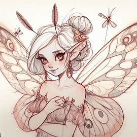 a fantasy fairy with moth wings and antenna pinned in the style of the disney fairies sketches - Image Creator from Microsoft Bing Fairy Moth Wings, Moth Wing Drawing Reference, Moth Antenna Drawing, Fairy With Moth Wings, Moth Wings Drawing, Moth Antenna, Luna Moth Fairy, Fairy Wings Drawing, Fairy Oc