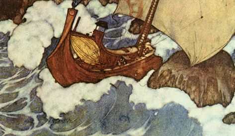 Edmund Dulac (1882 – 1953) Art Manifestation, Sinbad The Sailor, The Arabian Nights, 1001 Nights, Edmund Dulac, Night Illustration, Art Guide, Arabian Art, The Sailor