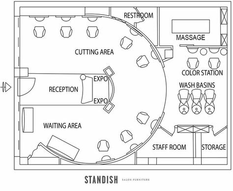 Barber shop floor plan Shop Floor Plan, Salon Interior Design Ideas, Hair Salon Interior Design, Nail Salon Interior Design, Beauty Salon Interior Design, Nail Salon Interior, Hair Salon Design, Interior Design Pictures, Hair Salon Interior