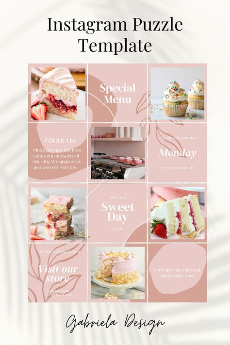 Bakery Grid Instagram, Bakery Instagram Grid, Cake Feed Instagram, Insta Grid Ideas Aesthetic, Business Account Instagram Ideas, Dessert Instagram Feed, Cake Instagram Feed, Instagram Cake Ideas, Instagram Feed For Business