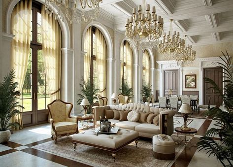 19 Excellent French Interior Designs That Are Worth Seeing Beige Living Rooms, Bilik Tidur, घर की सजावट, Luxury Homes Interior, Elegant Living Room, Elegant Living, Classic Interior, A Living Room, Elle Decor