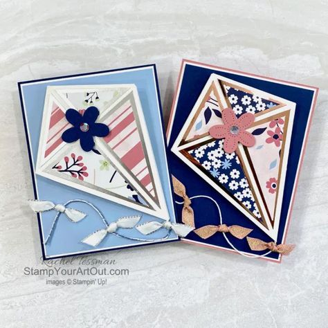 Kite Cards, Make A Kite, Diorama Cards, Rachel Tessman, Chevron Cards, Card Folds, Fun Folds, Boy Cards, Free Stencils