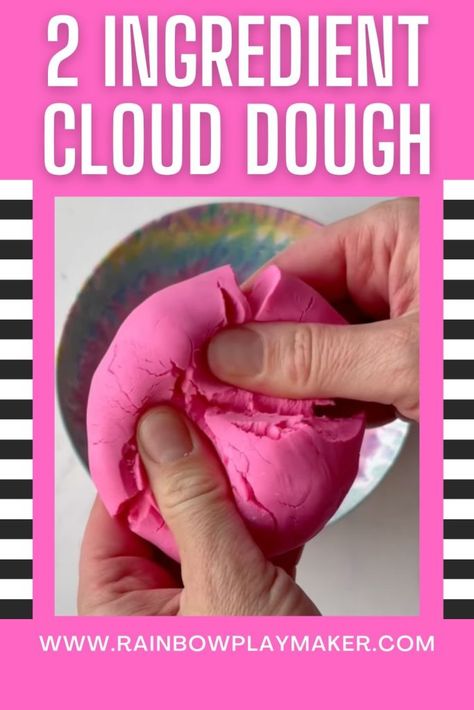 2 INGREDIENT CLOUD DOUGH Fluffy Slime No Glue, How To Make Toothpaste, Best Fluffy Slime Recipe, Cloud Dough Recipes, Fluffy Slime Recipe, Powdered Food Coloring, Making Fluffy Slime, Sensory Dough, How To Make Jelly