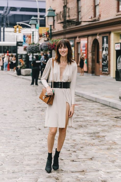 7 Chic Ways to Pair Dresses With Ankle Boots | Who What Wear Maxi Dress Boots, Ankle Boots Dress Outfit, Dress With Short Boots, Boots Dress Outfit, Dresses With Ankle Boots, Ankle Boots With Dresses, Black Dresses With Boots, Toddler Black Dress, Boots With Dresses