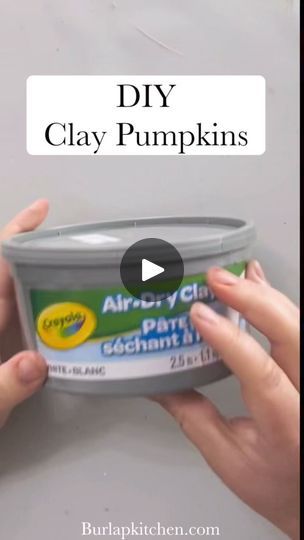 Air Dry Clay Pumpkin Diy, Diy Clay Pumpkin, Clay Pumpkin Diy, Air Dry Clay Pumpkins, Back To School Stuff, Clay Pumpkins, Burlap Kitchen, Clay Pumpkin, Oven Bake Clay