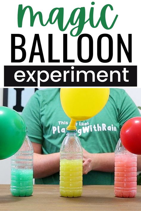 Daycare Science Experiments, Baking Soda And Vinegar Balloon, Kids Summer Science Experiments, Science Experiments With Balloons, Soda Explosion Experiment, Baking Soda Science Experiments For Kids, Stem Science Experiments, Science Prek Activities, Baking Soda Balloon Experiment