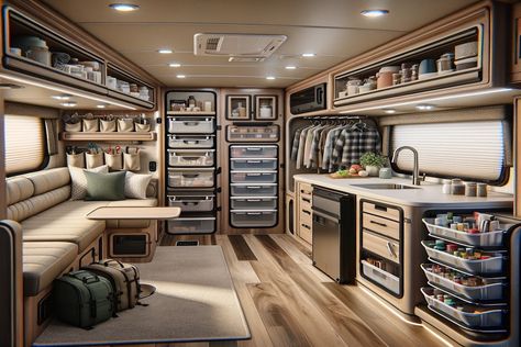 Living full-time in an RV presents unique organizational challenges that require smart, space-saving solutions to maintain a comfortable and efficient living Rv Living Full Time Rv Organization, Full Time Rv Living, Foldable Furniture, Rv Organization, Rv Kitchen, Door Shoe Organizer, Rv Living Full Time, Rv Ideas, Door Organizer