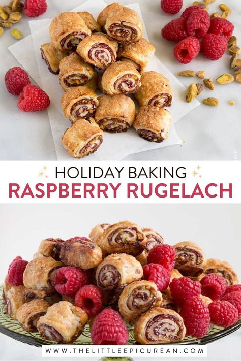 Raspberry Rugelach being served Raspberry Rugelach Recipe, Easy Hanukkah Recipes, Raspberry Rugelach, Rugelach Cookies, Rugelach Recipe, Hanukkah Food, Raspberry Cookies, Cookie Hacks, Food Receipt