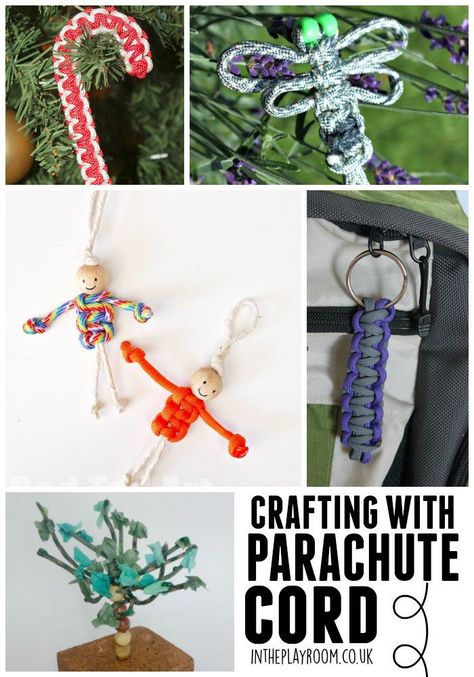 crafting with parachute cord aka paracord. More than just bracelets Parachute Cord Crafts, Cord Crafts, Crafts Bracelets, Paracord Crafts, Paracord Bracelet Patterns, Loom Crochet, Math Valentines, Paracord Ideas, Teaching Crafts