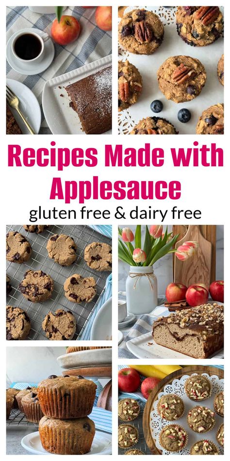 Recipes that use applesauce are an easy way to add a healthy touch to your baked recipes. Applesauce can be a fantastic secret weapon in your baking. It lightens textures, adds subtle fruit flavor, and boosts the nutritional value of your favorite treats. From muffins, and breads, to cakes and cookies, applesauce can be a healthy substitute for a portion of the sugar, making your baked goods irresistible and a touch better for you. #recipesthatuseapplesauce #bakingwithapplesauce Applesauce Used In Recipes, Healthy Recipes With Applesauce, Ways To Use Applesauce, Applesauce Recipes Baking, Cookies Made With Applesauce, Recipes Using Applesauce, Oatmeal Blueberry Muffins Healthy, Gluten Free Casserole Recipes, Recipe Using Applesauce