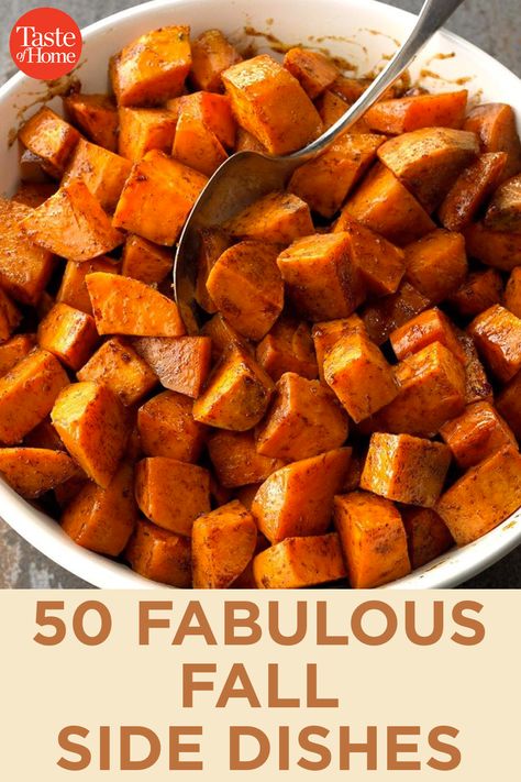 50 Fabulous Side Dish Recipes for Fall Easy Christmas Dinner Menu, Easy Christmas Dinner, Fall Crockpot Recipes, Fall Meals, Autumn Side Dishes, Christmas Dinner Menu, Easy Autumn Recipes, Potluck Recipes, Fall Dinner